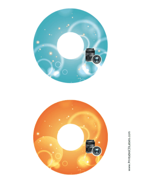 Printable Blue Orange Lenses Photography CD-DVD Labels