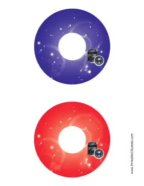 Printable Blue Red Lenses Photography CD-DVD Labels