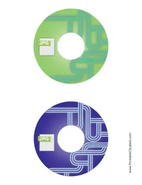 Printable Green Blue JPG Backups CD-DVD Labels