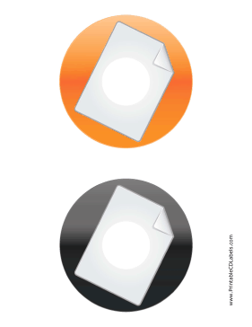 Printable Orange Black Large Document Backups CD-DVD Labels