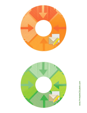 Printable Orange Green Envelope Backups CD-DVD Labels