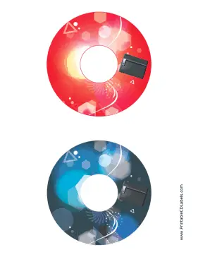 Printable Red Blue Pouch Backups CD-DVD Labels