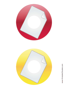 Printable Red Yellow Large Document Backups CD-DVD Labels