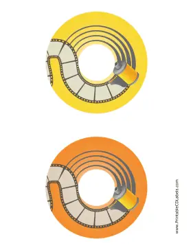Printable Yellow Orange Film Photography CD-DVD Labels