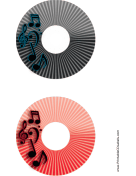 Black Red Stripes Music CD-DVD Labels