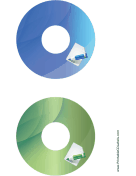 Blue Green Notepad Backups CD-DVD Labels