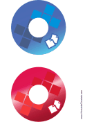 Blue Red Documents Backups CD-DVD Labels