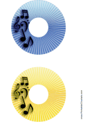 Blue Yellow Stripes Music CD-DVD Labels