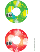 Green Red Camera Photography CD-DVD Labels