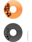 Orange Black Stripes Music CD-DVD Labels