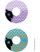 Purple Blue Headphones Music CD-DVD Labels