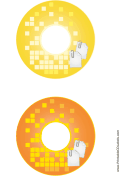 Yellow Orange Paperclip Backups CD-DVD Labels