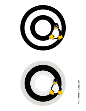 Printable Black And White Linux CD-DVD Labels