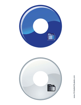 Printable Blue Gray Folder Backups CD-DVD Labels