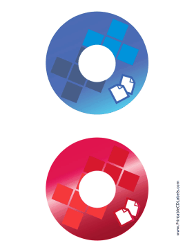 Printable Blue Red Documents Backups CD-DVD Labels