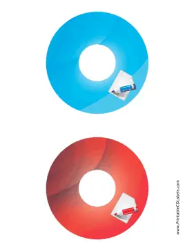 Printable Blue Red Notepad Backups CD-DVD Labels