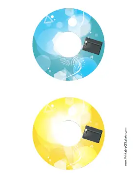 Printable Blue Yellow Pouch Backups CD-DVD Labels