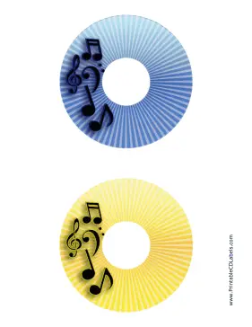 Printable Blue Yellow Stripes Music CD-DVD Labels