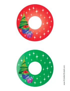 Printable Christmas Tree Christmas CD-DVD Labels