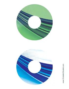 Printable Green Blue Strong Software CD-DVD Labels