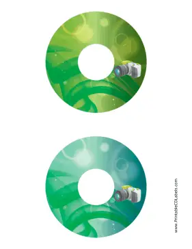 Printable Green SLR Photography CD-DVD Labels