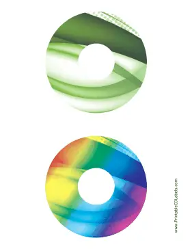 Printable Green Rainbow Bold Software CD-DVD Labels
