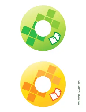 Printable Green Yellow Documents Backups CD-DVD Labels
