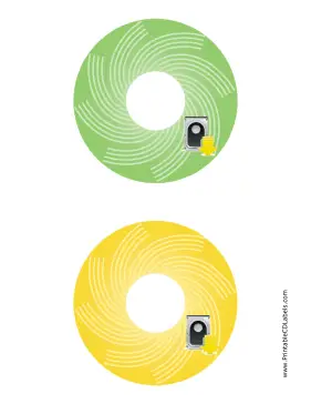 Printable Green Yellow Harddrive Backups CD-DVD Labels