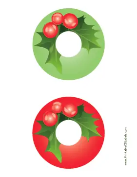 Printable Holly Christmas CD-DVD Labels