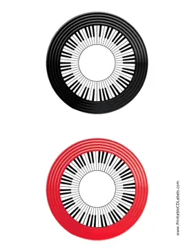 Printable Keyboard Music CD-DVD Labels