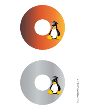 Printable Mortarboard Linux CD-DVD Labels