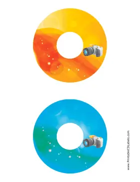 Printable Orange Blue SLR Photography CD-DVD Labels