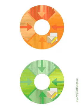 Printable Orange Green Envelope Backups CD-DVD Labels