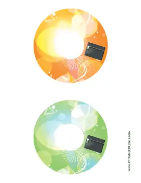 Printable Orange Green Pouch Backups CD-DVD Labels