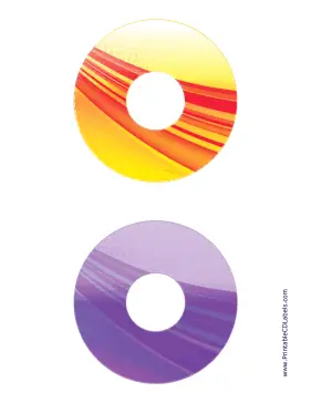 Printable Orange Purple Strong Software CD-DVD Labels