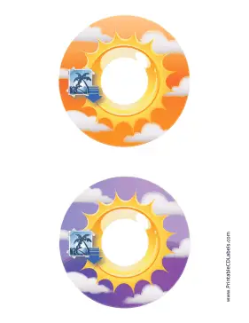 Printable Orange Purple Sunburst Photography CD-DVD Labels