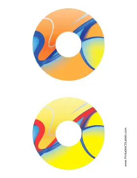 Printable Orange Yellow Abstract Software CD-DVD Labels