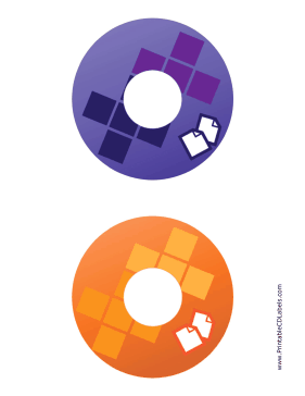 Printable Purple Orange Documents Backups CD-DVD Labels