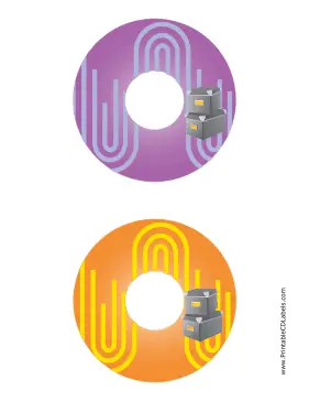 Printable Purple Orange Filing Boxes Backups CD-DVD Labels