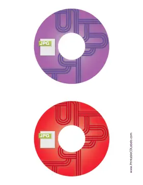 Printable Purple Red JPG Backups CD-DVD Labels
