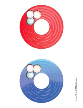 Printable Red Blue Filters Photography CD-DVD Labels
