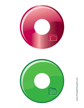 Printable Red Green Folder Backups CD-DVD Labels