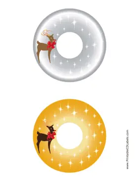 Printable Reindeer Christmas CD-DVD Labels