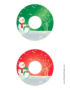 Printable Snowmen Christmas CD-DVD Labels