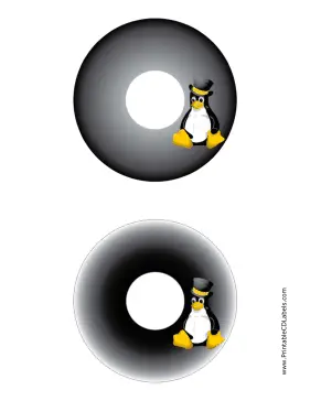 Printable Top Hat Linux CD-DVD Labels