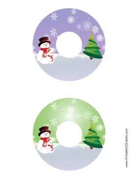 Printable Top Hat Snowman Christmas CD-DVD Labels