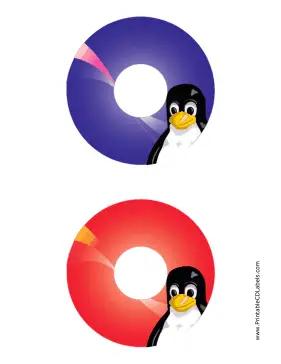 Printable Tux Linux CD-DVD Labels