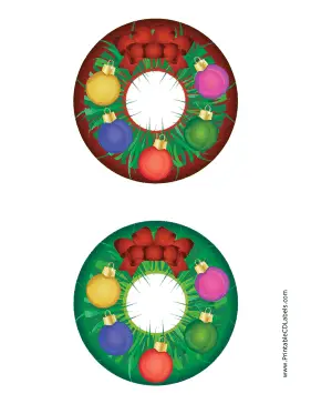 Printable Wreath Christmas CD-DVD Labels
