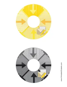 Printable Yellow Black Envelope Backups CD-DVD Labels