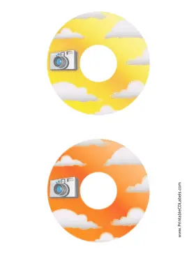 Printable Yellow Orange Clouds Photography CD-DVD Labels